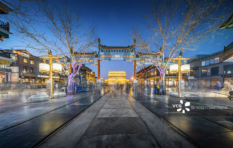 北京前门大街夜景图片素材