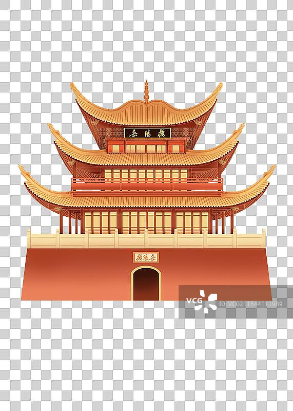 湖南岳阳楼古建筑古楼线稿旅游景点图片素材