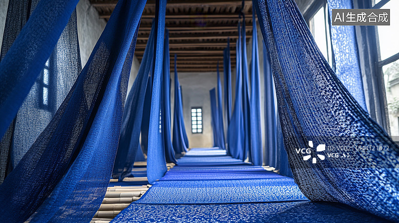 【AI数字艺术】古法织布 纺织作坊 手工纺织图片素材