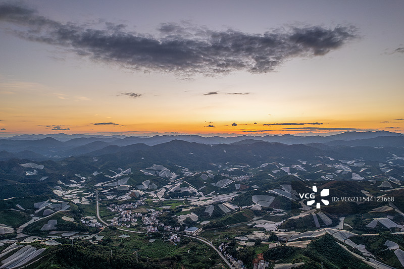 江西赣州赣南寻乌县脐橙种植基地航拍图片素材