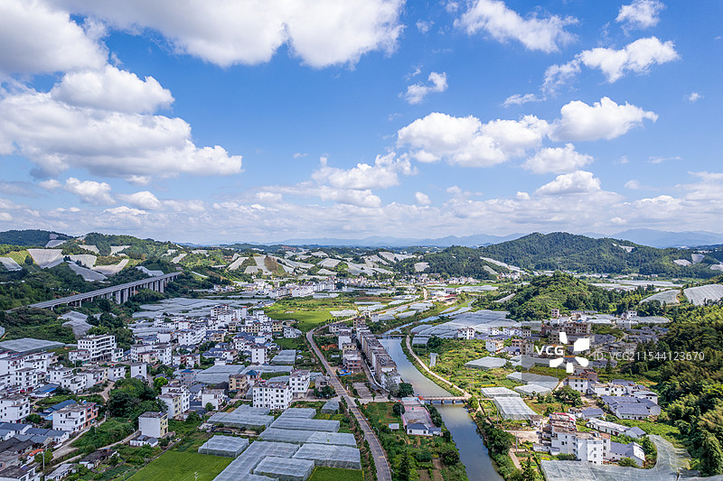 江西赣州赣南寻乌县脐橙种植基地航拍图片素材