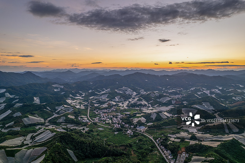 江西赣州赣南寻乌县脐橙种植基地航拍图片素材