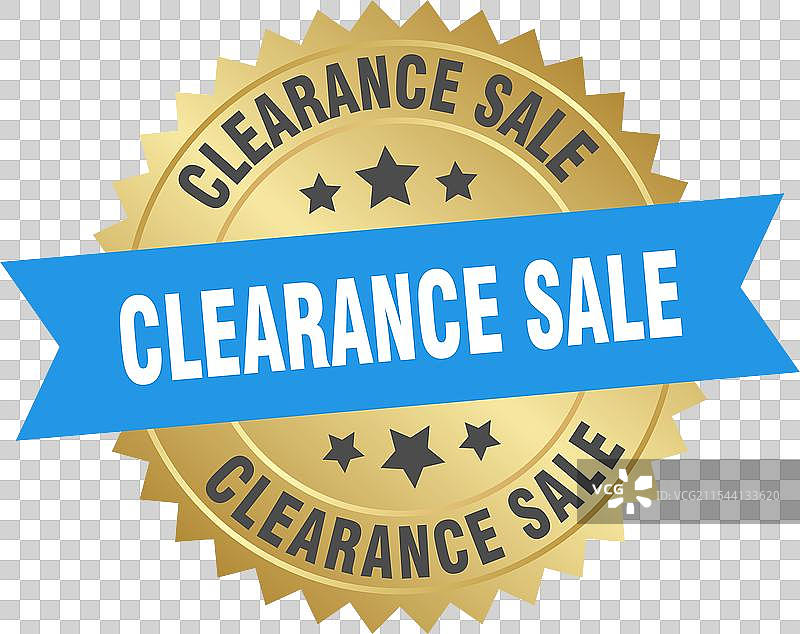 清仓大甩卖 圆形蓝色和金色图片素材