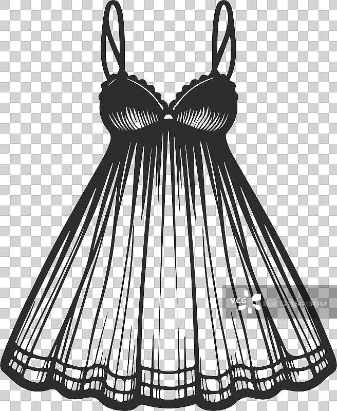 线条艺术婴儿娃娃裙复古时尚图片素材