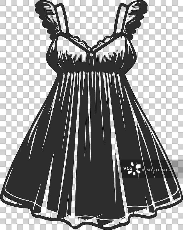 女孩帝国风格的婴儿娃娃裙设计，带有褶皱装饰图片素材