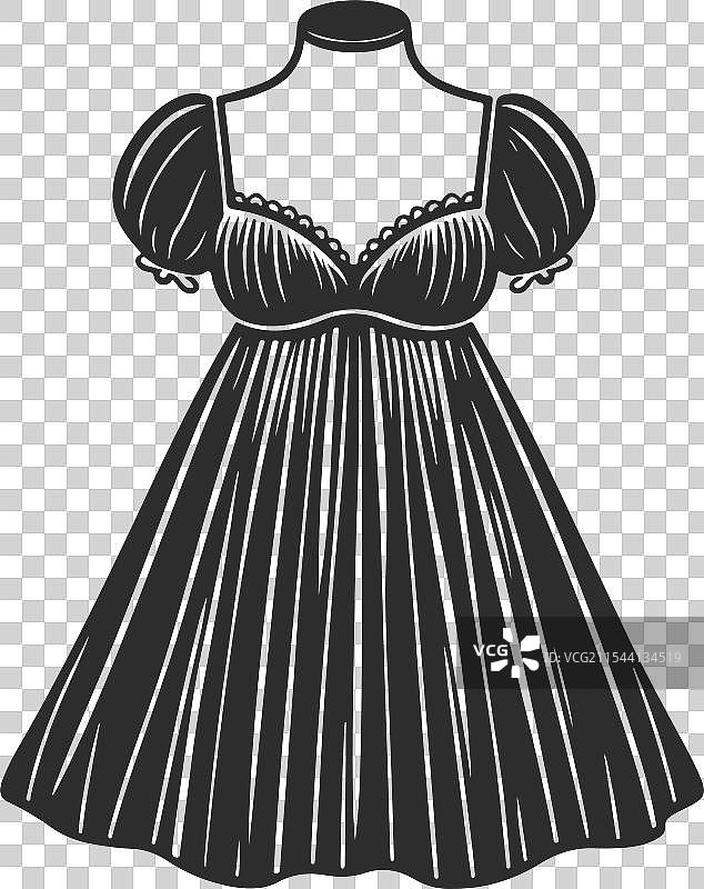 女孩帝国风格的婴儿娃娃裙设计，带有褶皱装饰图片素材