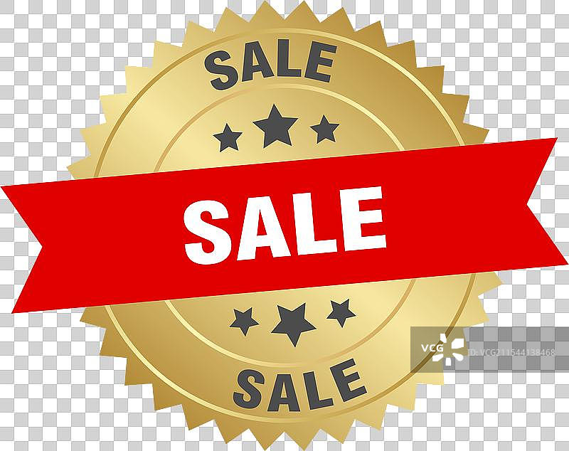 圆形红色和金色标签的促销信息，孤立展示图片素材