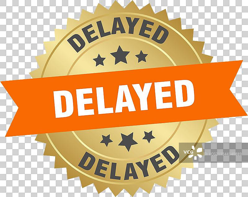 延迟的圆形橙色和金色标签图片素材
