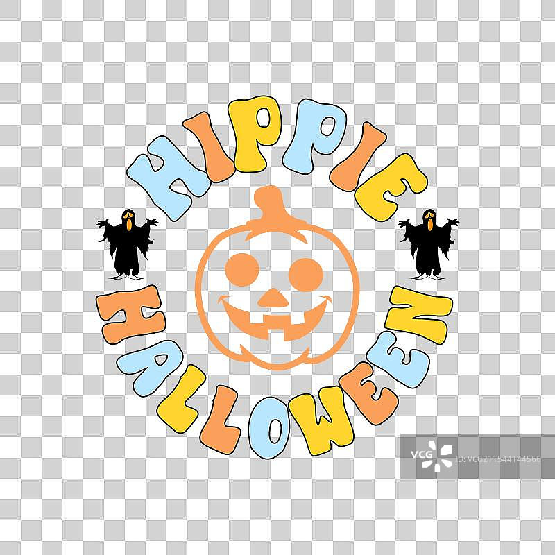 嬉皮风格的万圣节排版设计图片素材