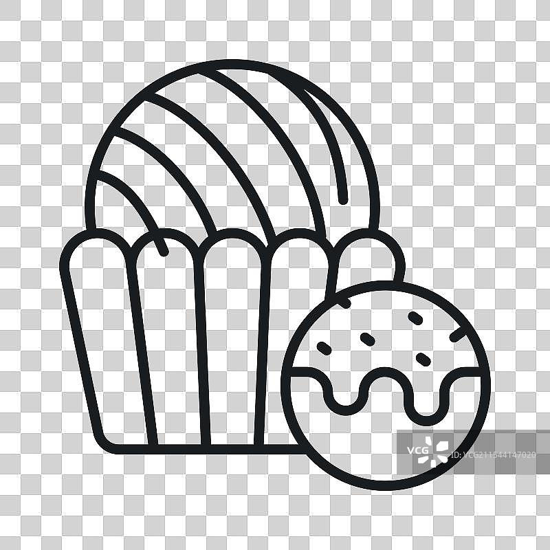 现代扁平风格的巧克力松露蛋糕图片素材