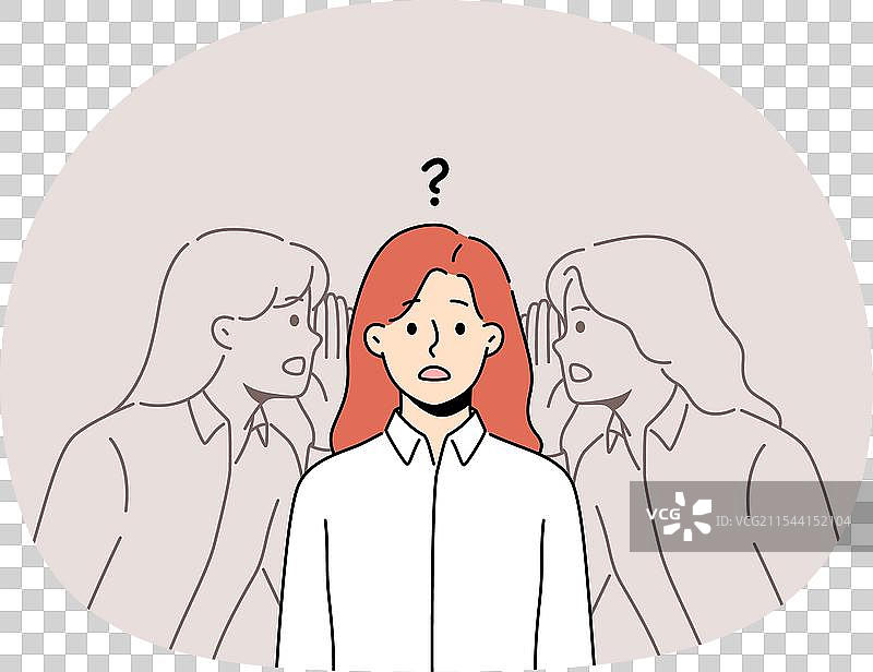 困惑的女人倾听内心的声音图片素材