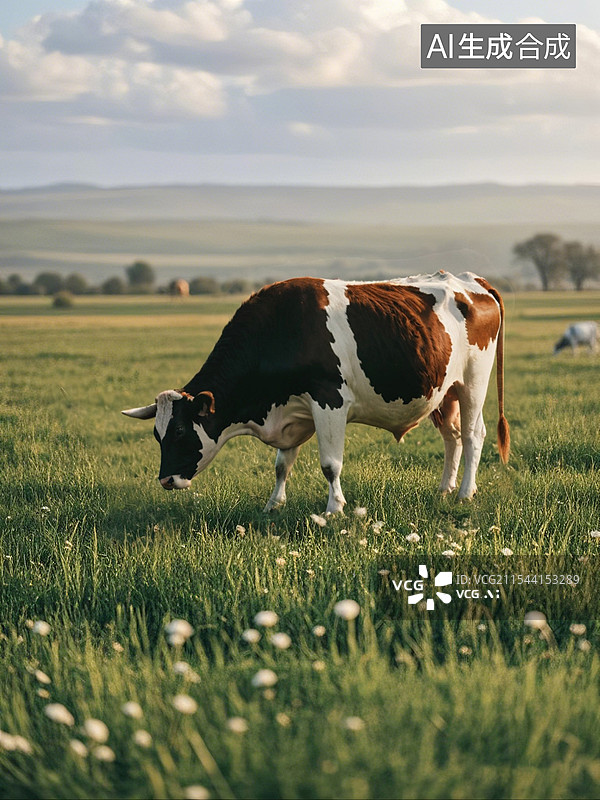 【AI数字艺术】宁静的奶牛牧场图片素材