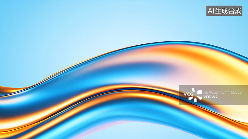 【AI数字艺术】抽象蓝色金色纹理展会活动发布会主题背景图片素材