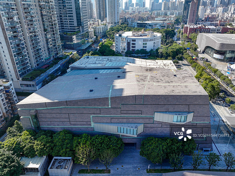 广东省深圳市南山区文体中心南山博物馆图书馆航拍图片素材