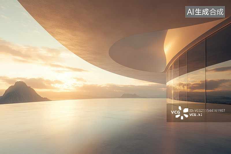 【AI数字艺术】艺术中心建筑与广场地面图片素材