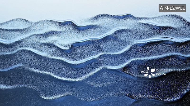 【AI数字艺术】深蓝色磨砂质感波浪形状背景图图片素材