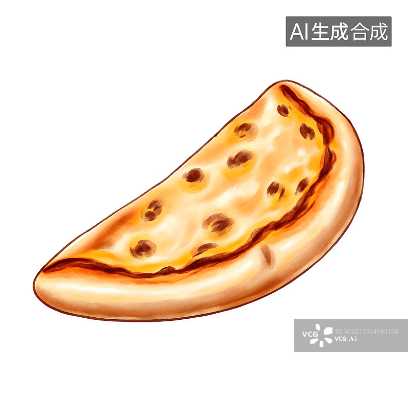 【AI数字艺术】国风手绘插画，传统美食小吃，新疆烤馕，馕饼，馕，锅盔烙饼面食图片素材