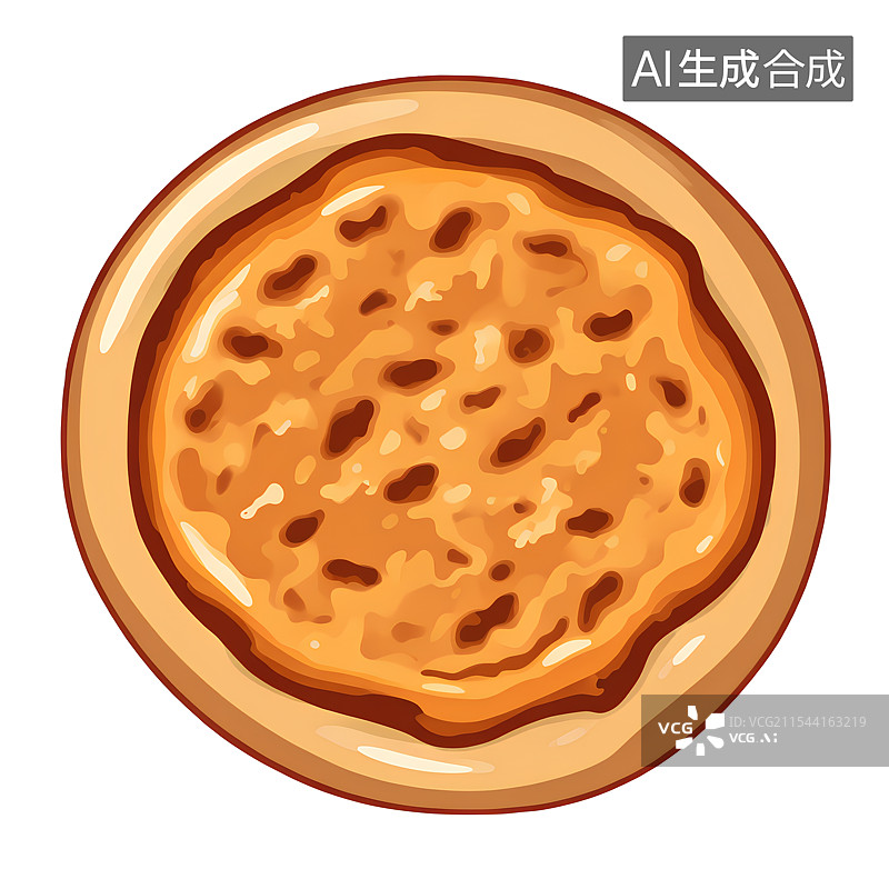 【AI数字艺术】国风手绘插画，传统美食小吃，新疆烤馕，馕饼，馕，锅盔烙饼面食图片素材