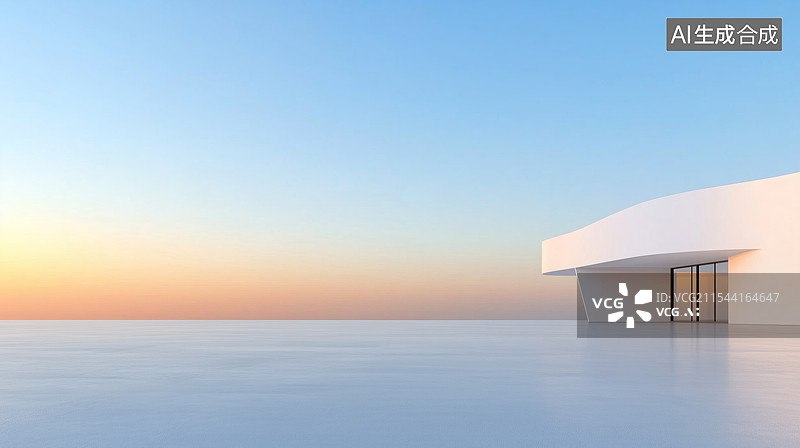 【AI数字艺术】现代抽象建筑和地面图片素材
