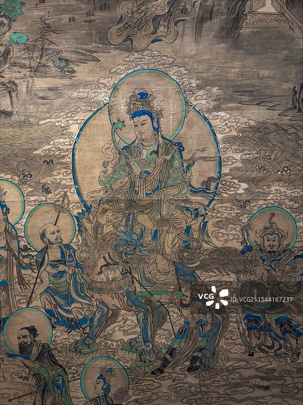 西夏 文殊变 榆林窟第3窟 何以敦煌 敦煌艺术大展 上海 中华艺术宫图片素材