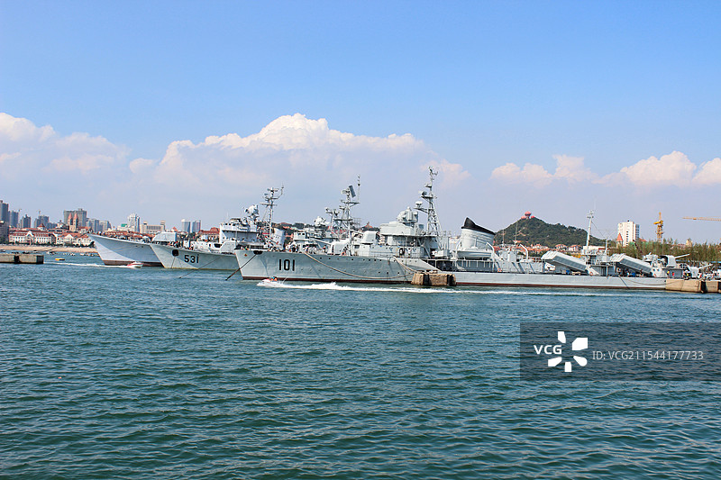 青岛海军博物馆军舰图片素材