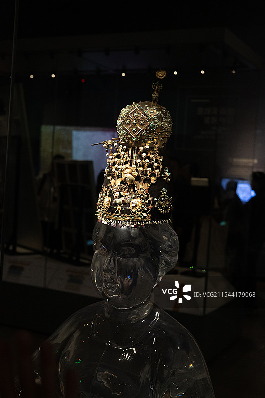 陕西考古博物馆--黄金头饰图片素材