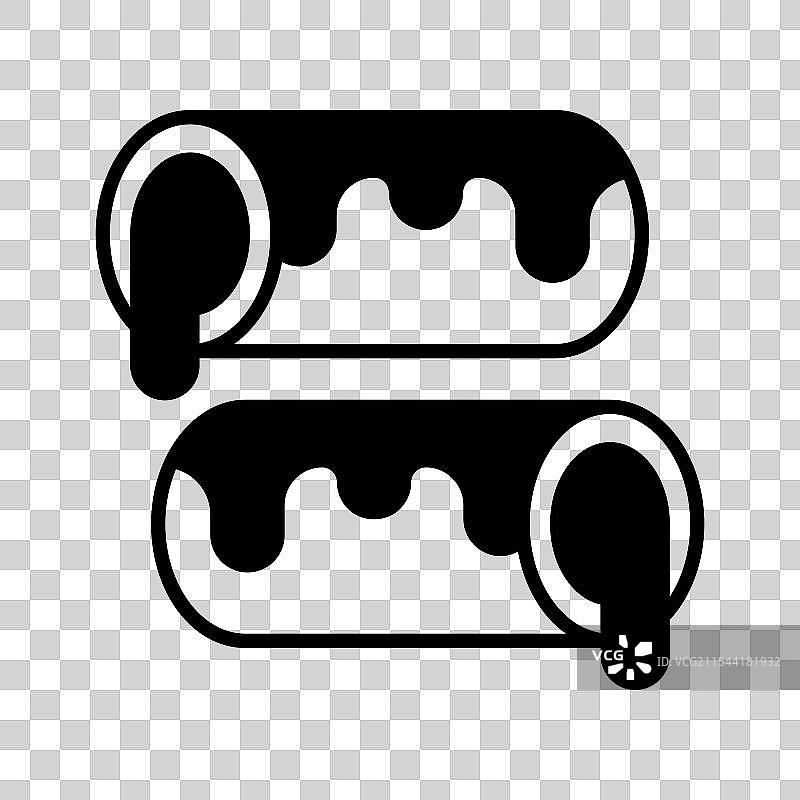 一个小巧柔软的圆木形糕点，里面填充着图片素材