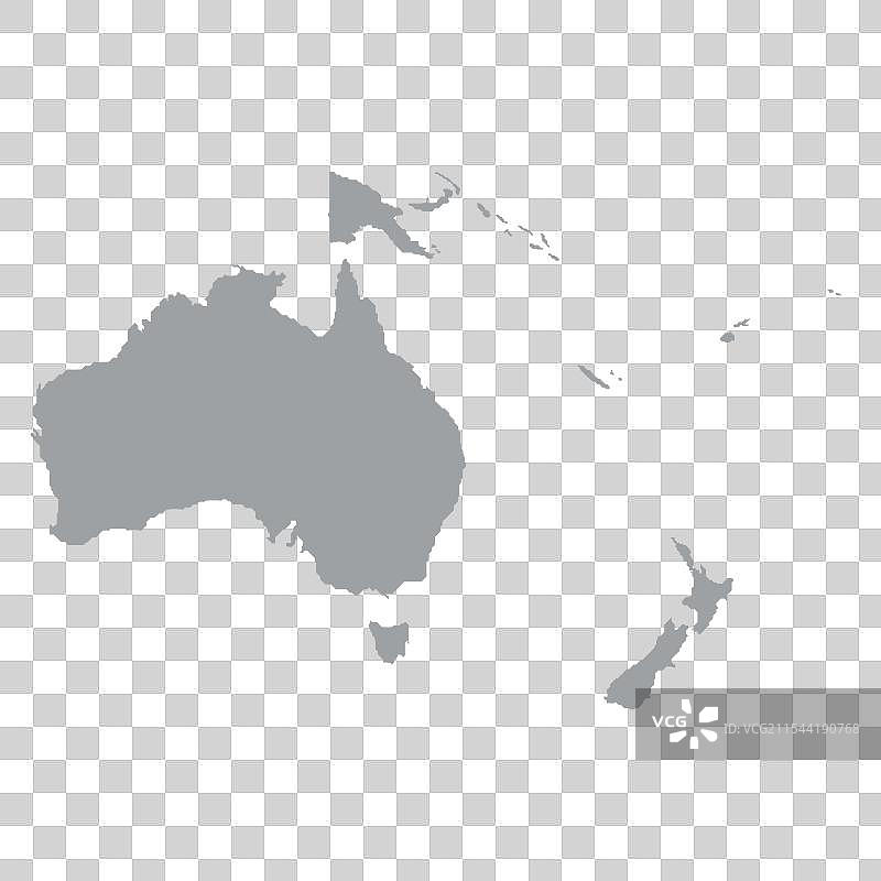 大洋洲国家的风格化地图图片素材