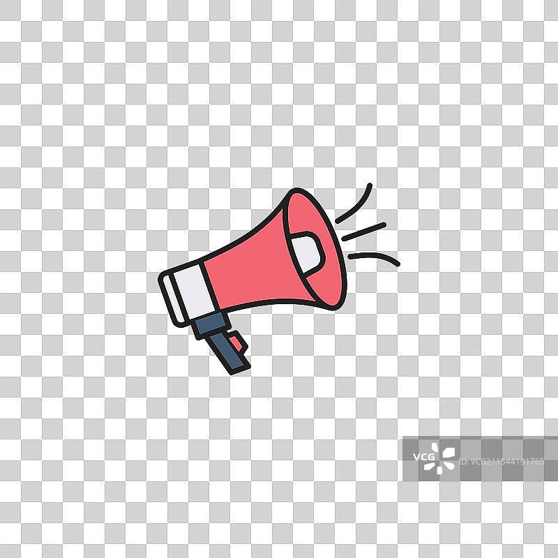 白色背景上的彩色扩音器图标图片素材