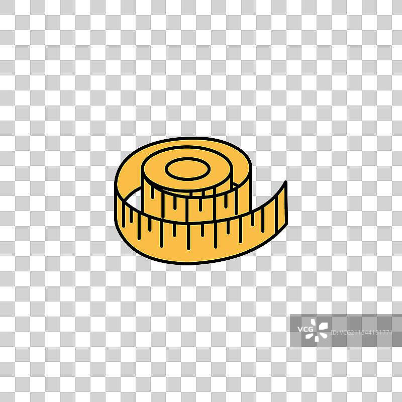 白色背景上的彩色卷尺图标图片素材