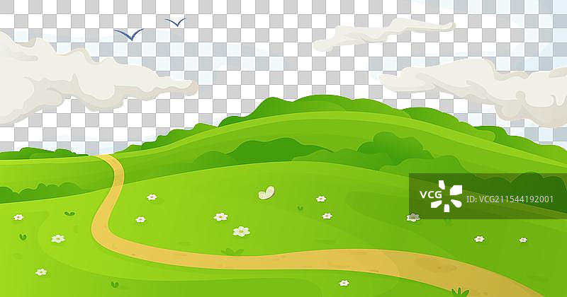 夏季草原风景，草地广阔图片素材