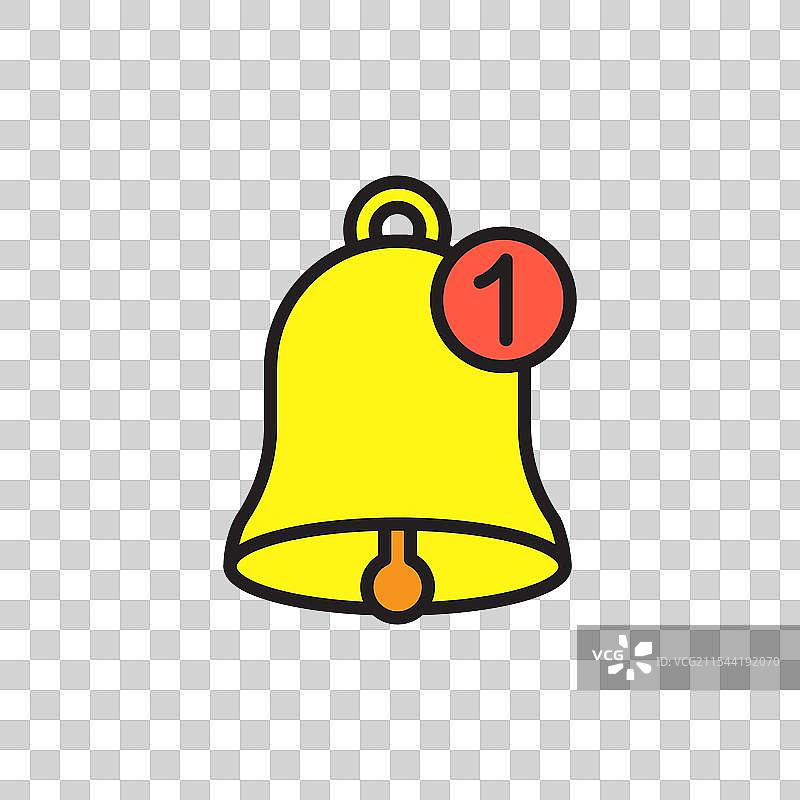 白色背景上的彩色通知铃铛图标图片素材