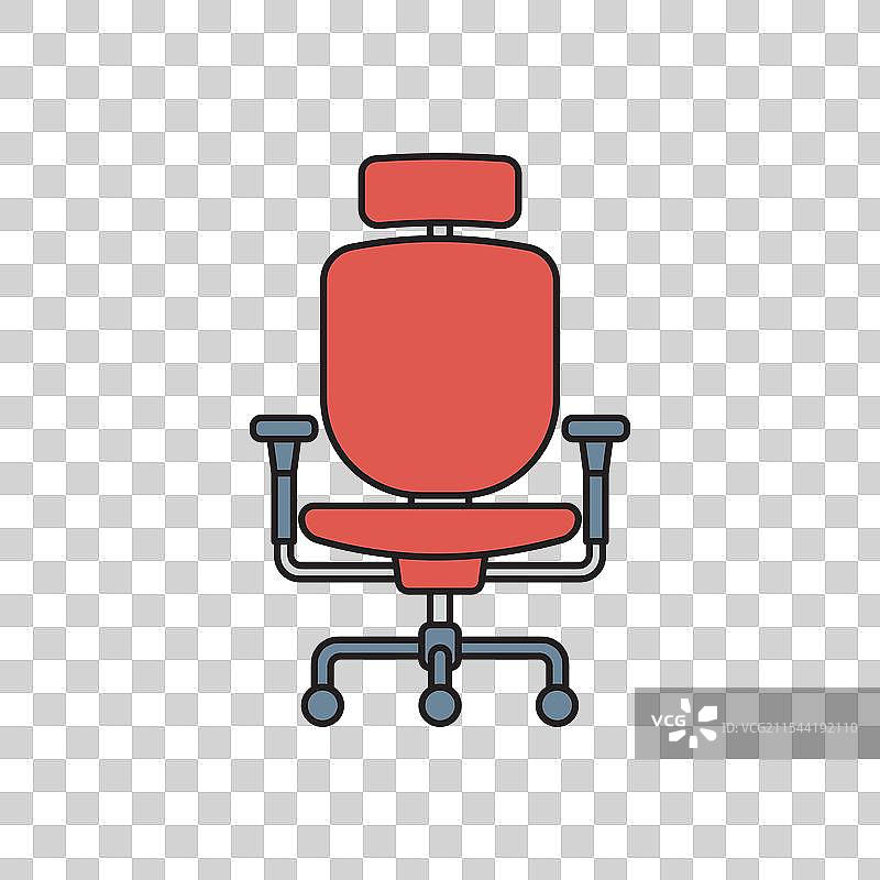 白色背景上的彩色办公椅图标图片素材