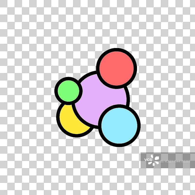 白色背景上的彩色粒子图标图片素材