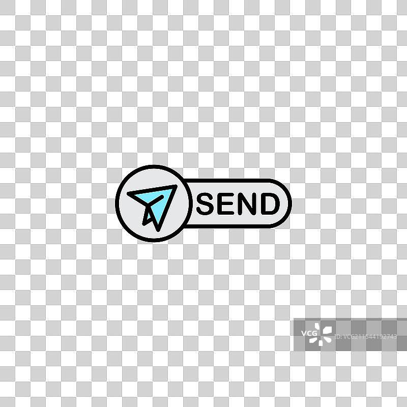 在白色背景上发送彩色图标图片素材