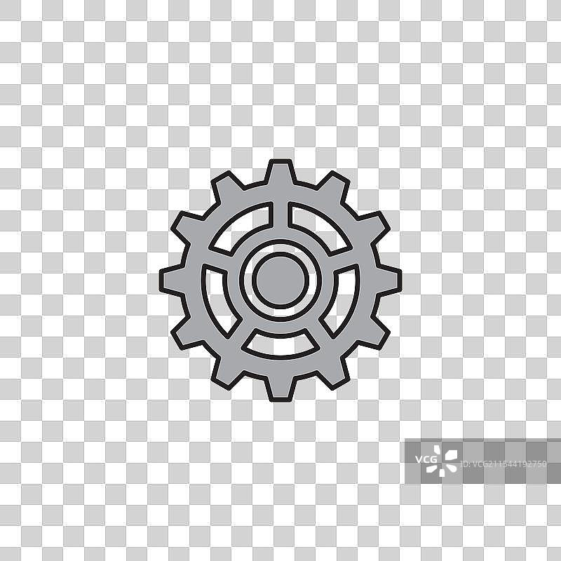 白色背景上的彩色设置图标图片素材