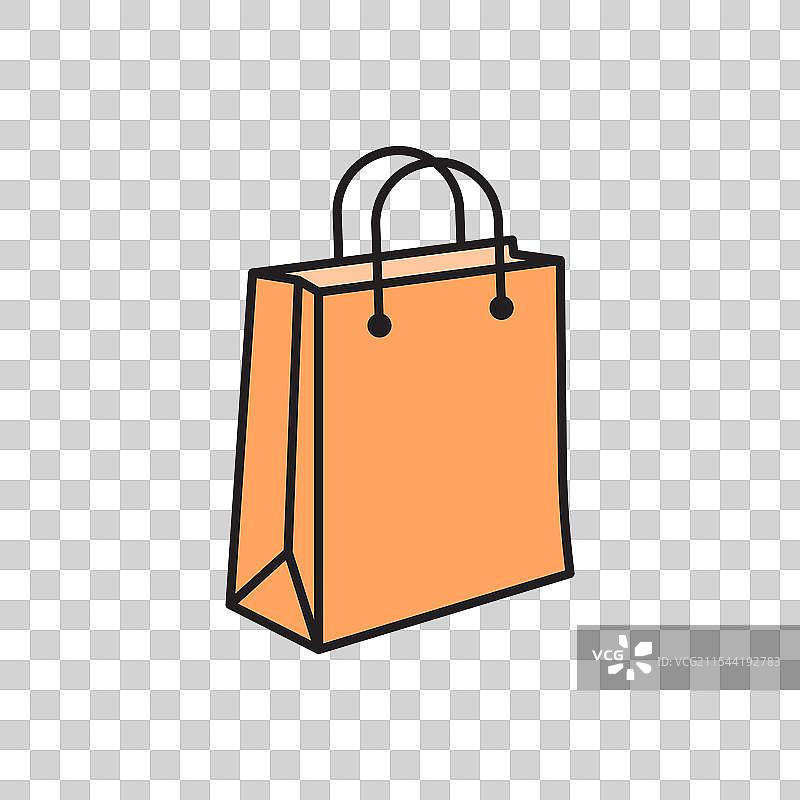 白色背景上的彩色购物袋图标图片素材