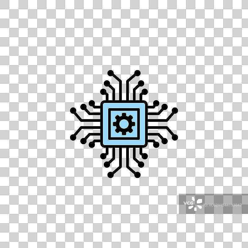 白色背景上的彩色科技图标图片素材