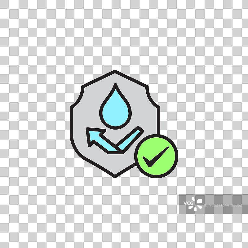 白色背景上的防水彩色图标图片素材