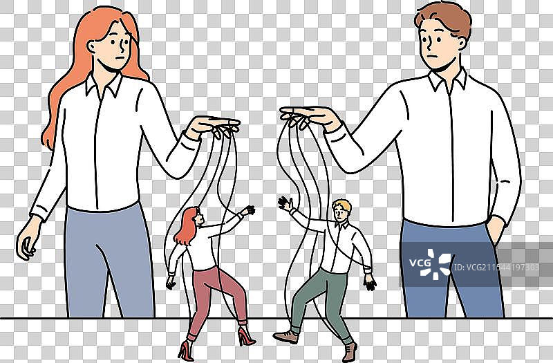 木偶师像操控下属一样操纵他们图片素材