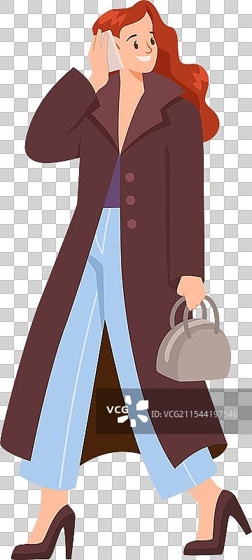 女性角色正在打电话与人交谈图片素材