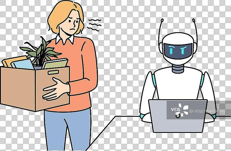 因机器人化业务流程而被解雇的女性图片素材