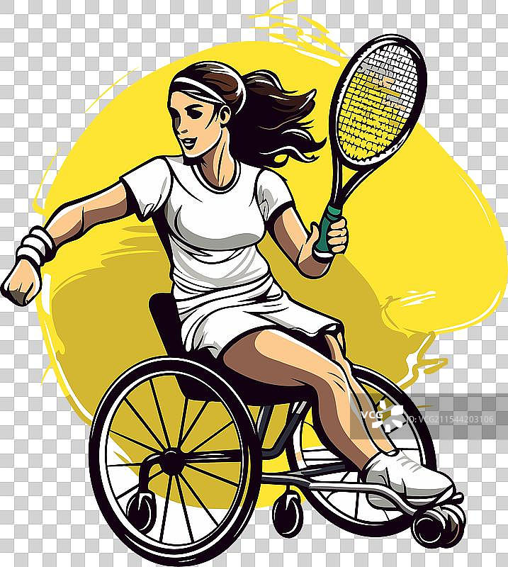 轮椅网球运动员图片素材