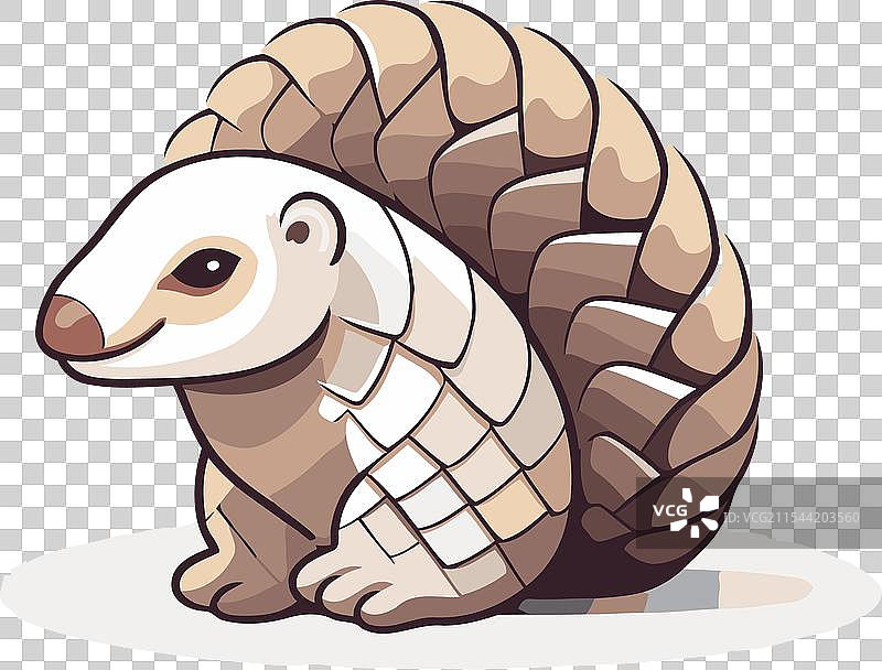 可爱的小食蚁兽孤立在白色背景上图片素材