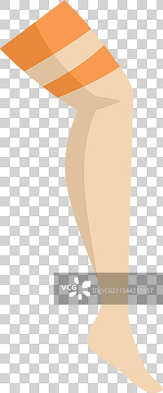 女性腿部穿着用于静脉曲张的压缩袜图片素材