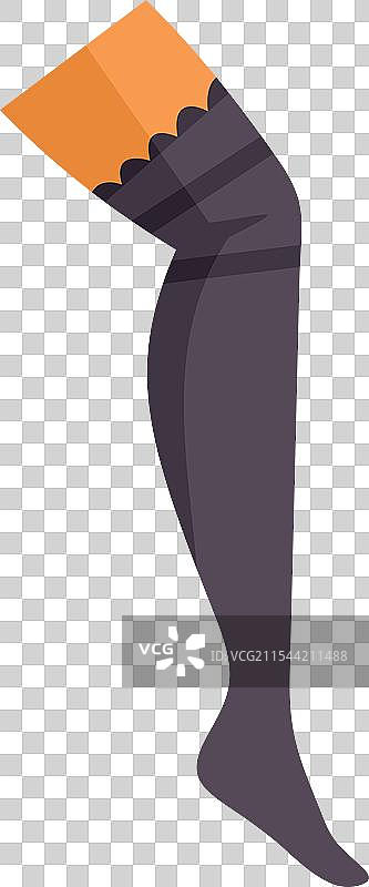 黑色尼龙蕾丝边长袜展示在模特上图片素材