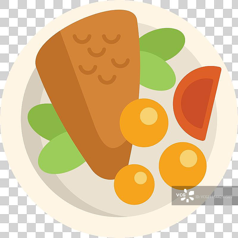 盘子上的三文鱼排配土豆和番茄图片素材