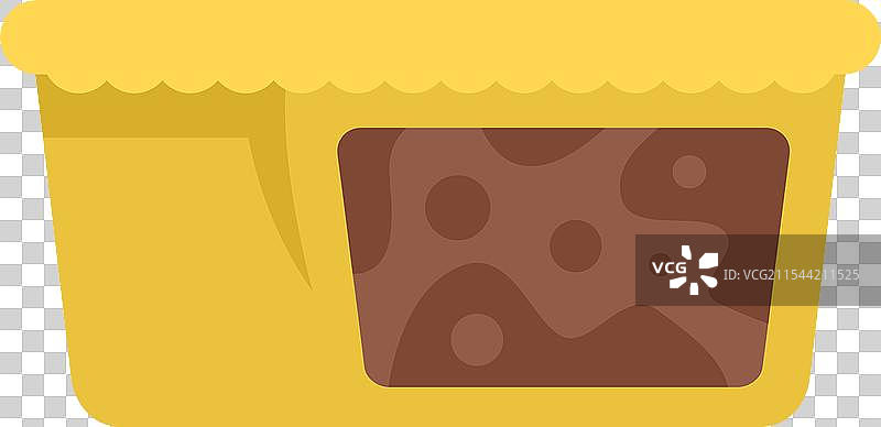 打开的塑料容器里装着巧克力蛋糕图片素材