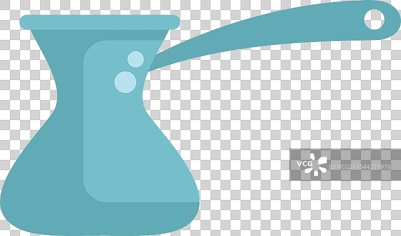 蓝色的土耳其咖啡壶正在准备土耳其咖啡图片素材