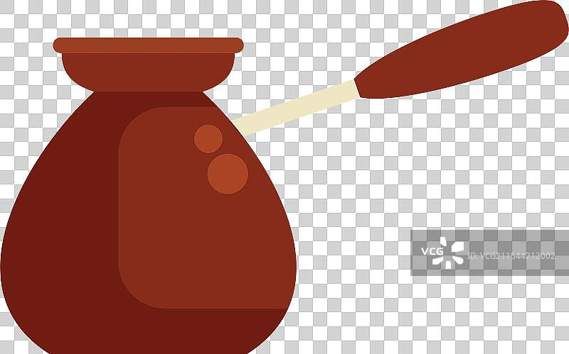 传统土耳其咖啡壶，配有长木柄图片素材